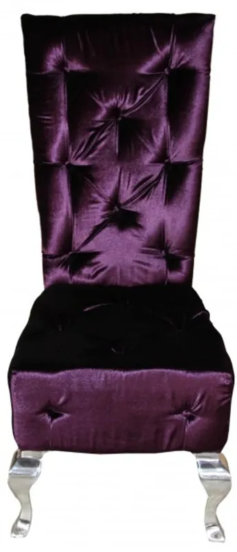 Casa Padrino baroque dîner Chaise Violet / Argent - Chaise design - luxe qualité fauteuil à haut dossier haut Top-Angebot
