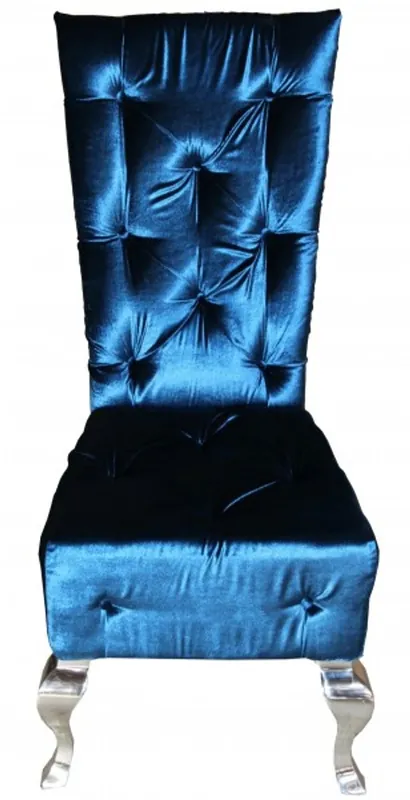Casa Padrino Dîner baroque Chaise turquoise / argent - Chaise design - Fauteuil de luxe de haute qualité à haut retour Sonderaktion