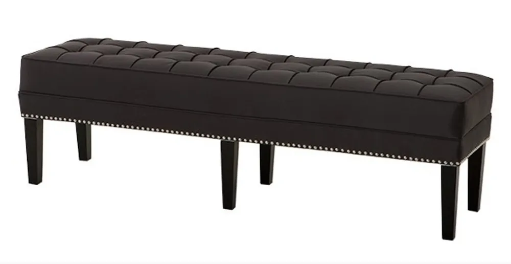 Top-Seller Casa Padrino tabouret de luxe Chesterfield Leeds Tabouret gris foncé - Meubles chambres salon - collection de luxe