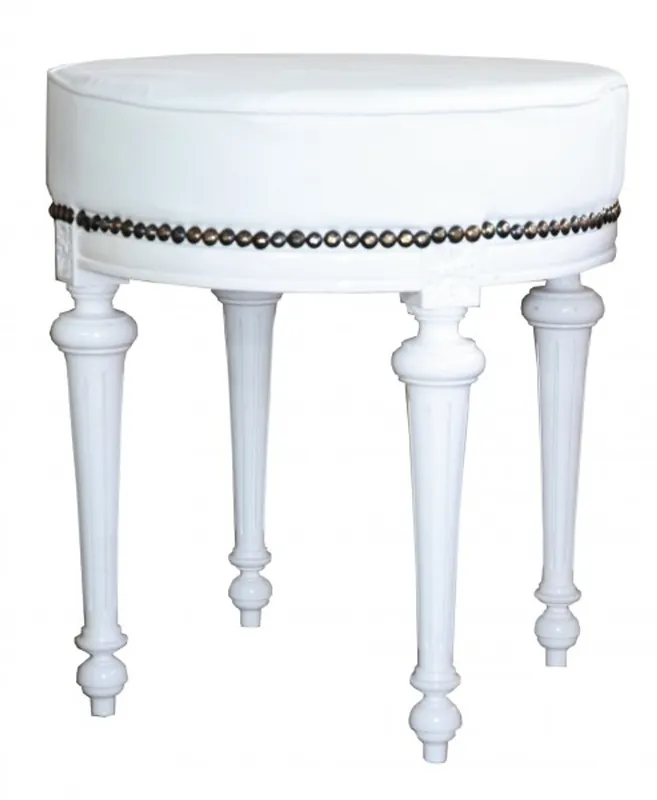 Jetzt Kaufen Casa Padrino baroque Tabouret / Tabouret rond blanc / blanc