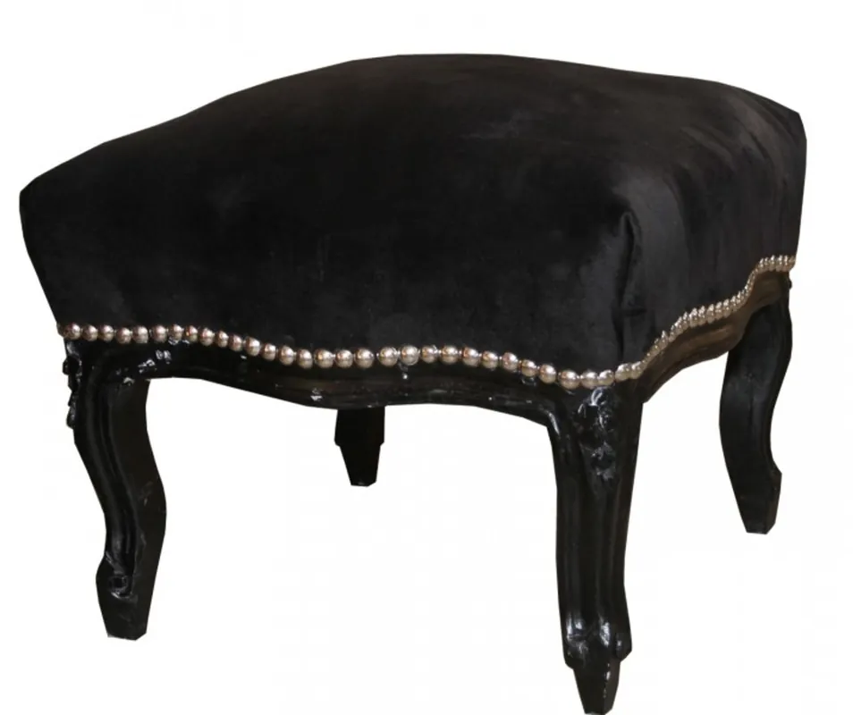 Top-Angebot Casa Padrino baroque escabeau moyen noir / noir - meubles anciens - Tabouret