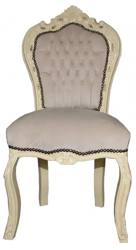 Casa Padrino baroque dîner Chaise crème / crème look antique - style antique Meubles Neuheit