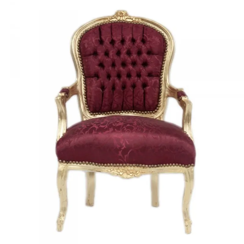 Direkt Vom Hersteller Casa Padrino baroque Chaise Salon Mod1 Bordeaux tissu modèle / or