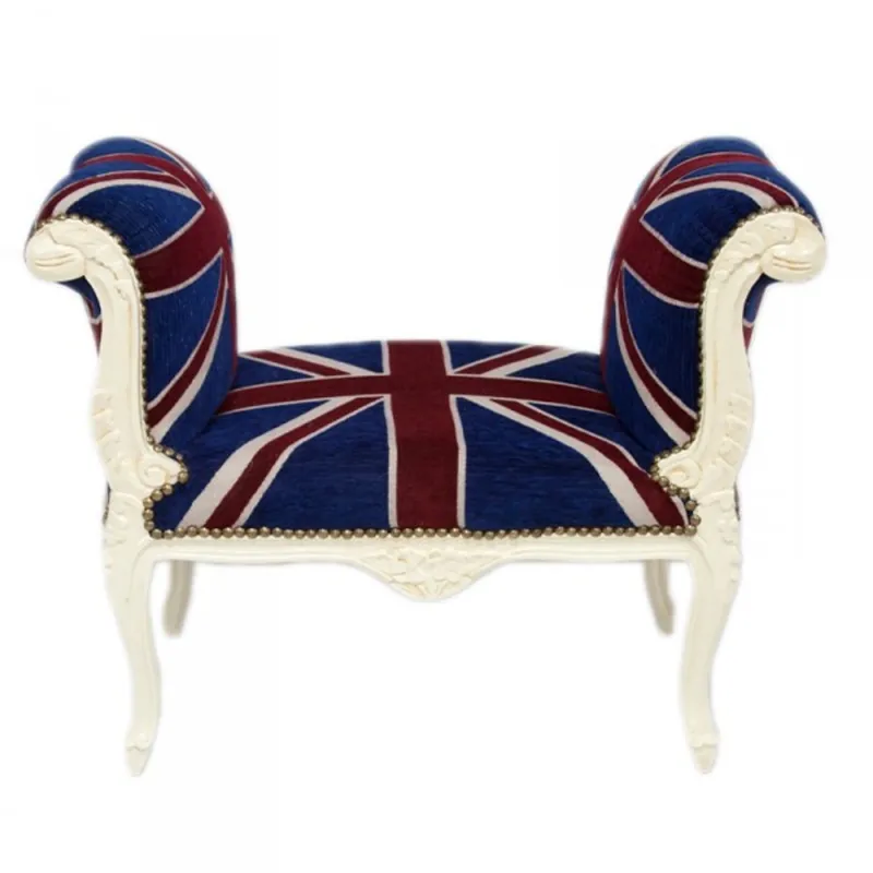 Rabatt Tabouret Casa Padrino baroque Tabouret Union Jack / Crème - banc