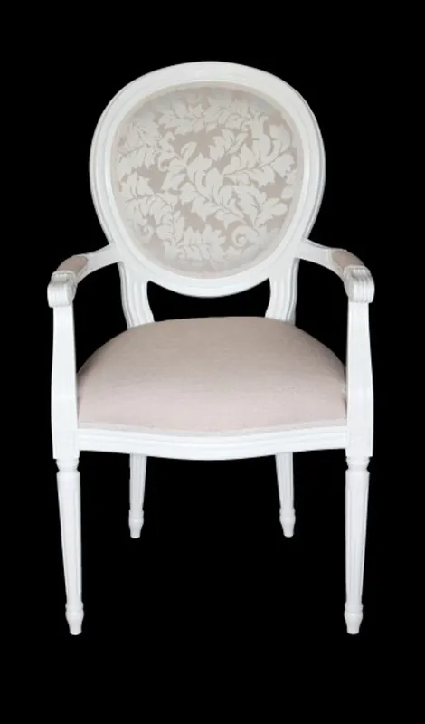 Neue Ware Casa Padrino Dîner baroque Chaise avec accoudoirs crème / blanc - Chaise design - qualité de luxe