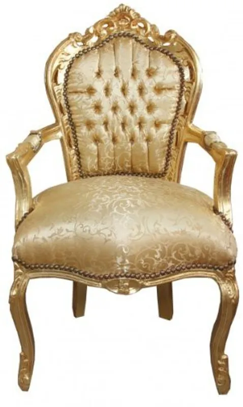 Jetzt Bestellen Dîner Casa Padrino baroque Chaise Or design floral / or avec accoudoirs
