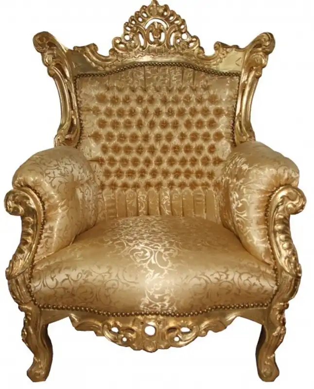 Casa Padrino Baroque Armchair "Al Capone" Mod 2 Gold pattern / Gold antique style furniture Preisknaller