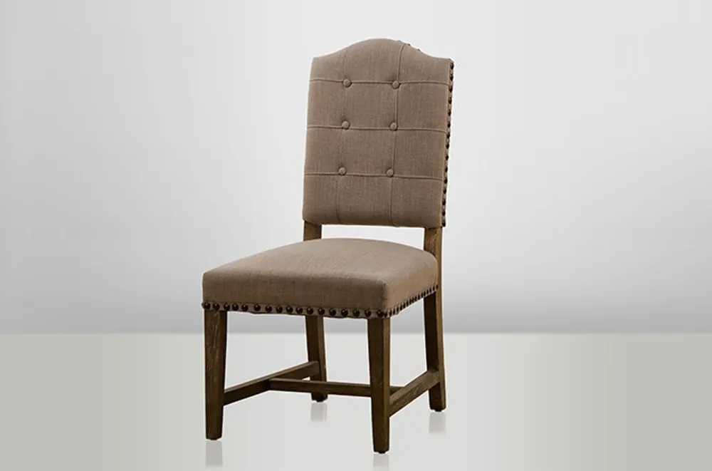 Zertifiziert Chaise chêne rustique de la maison Casa Padrino - Référence / Beige - Bois chêne massif - Schloss Burg propriété Manor House Furniture
