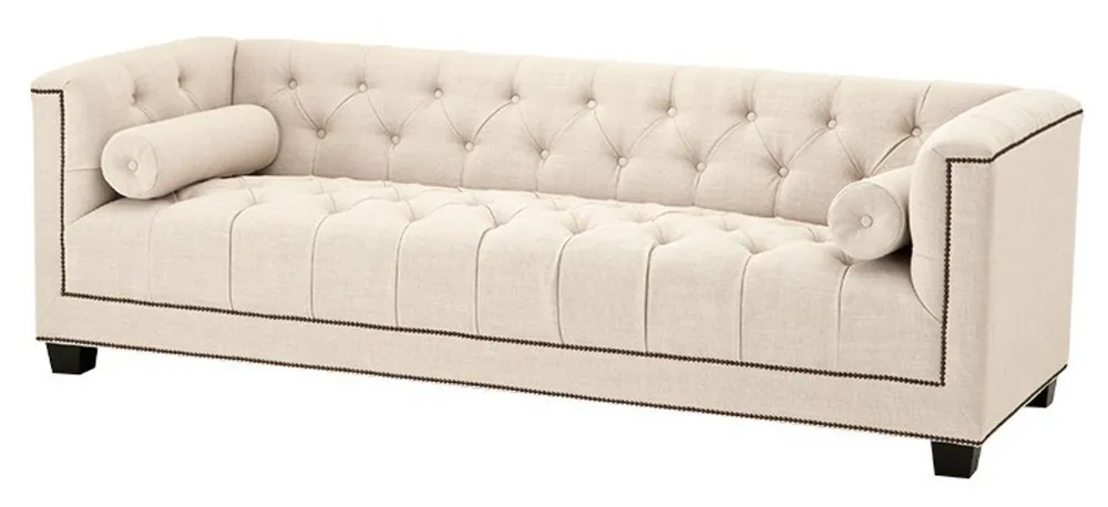 Direktkauf Casa Padrino luxury sofa Kubus Panama Cream - 3 seater - Hotel Facilities