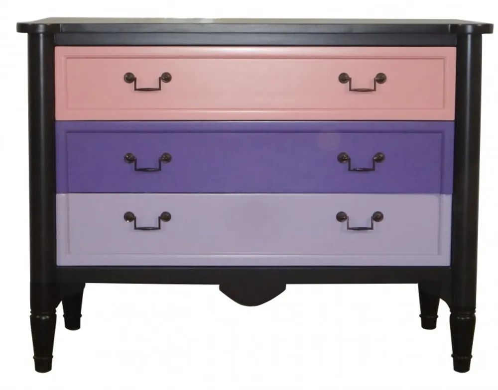 Casa Padrino commode baroque Rose / Violet / Onyx 110 cm - Meubles Beliebt