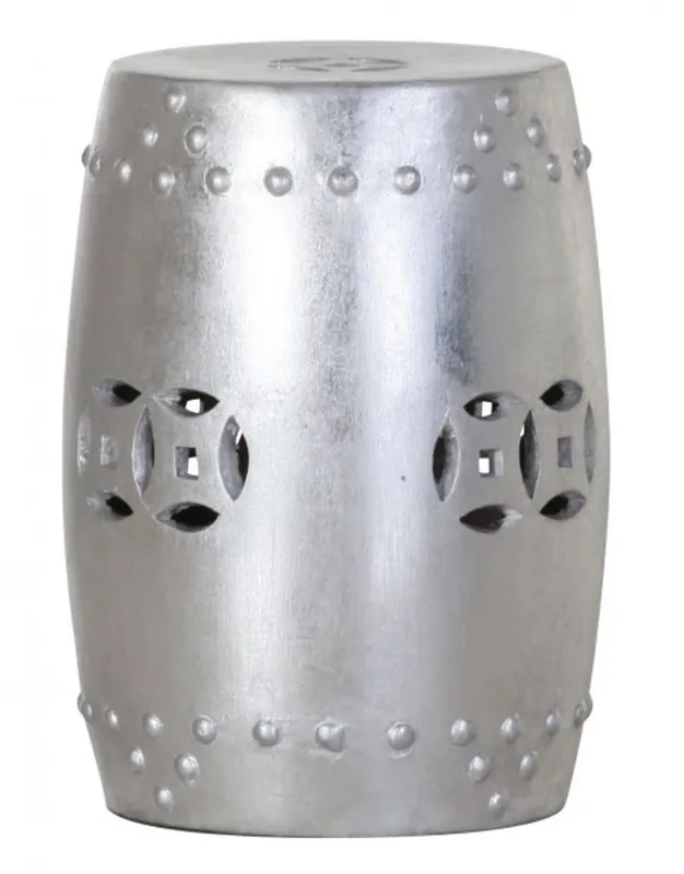Casa Padrino tabouret design en terre cuite Argent - Tabouret Mobilier Online Kaufen