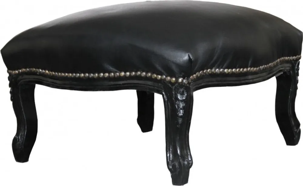 Neu Im Sortiment Casa Padrino baroque XXL Ottomane look cuir noir / noir - tabouret Drapeau anglais - style antique Angleterre