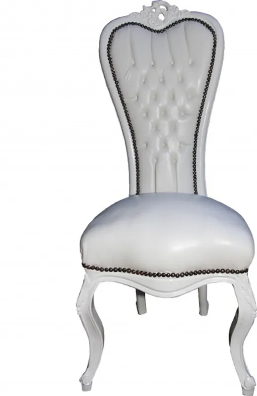 Casa Padrino chaise trône baroque Reine Anne White / Blanc - Fauteuil haut Sonderangebot