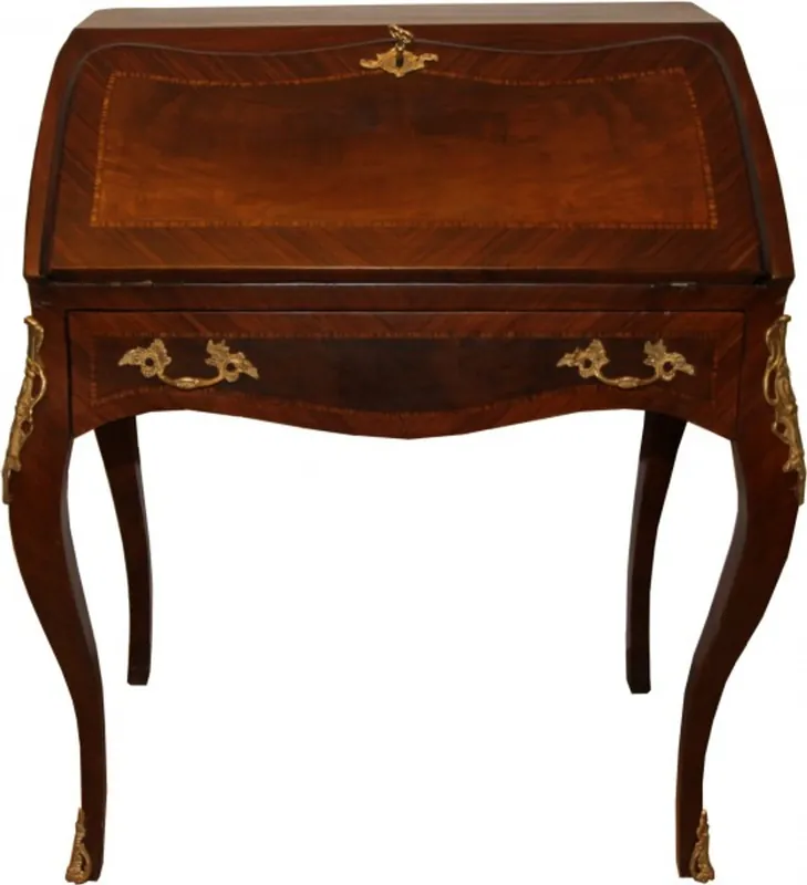 Preis Gesenkt Casa Padrino Baroque Secretary Brown Mahogany inlaid W 74 x H 91 x D 38 cm secretary antique style