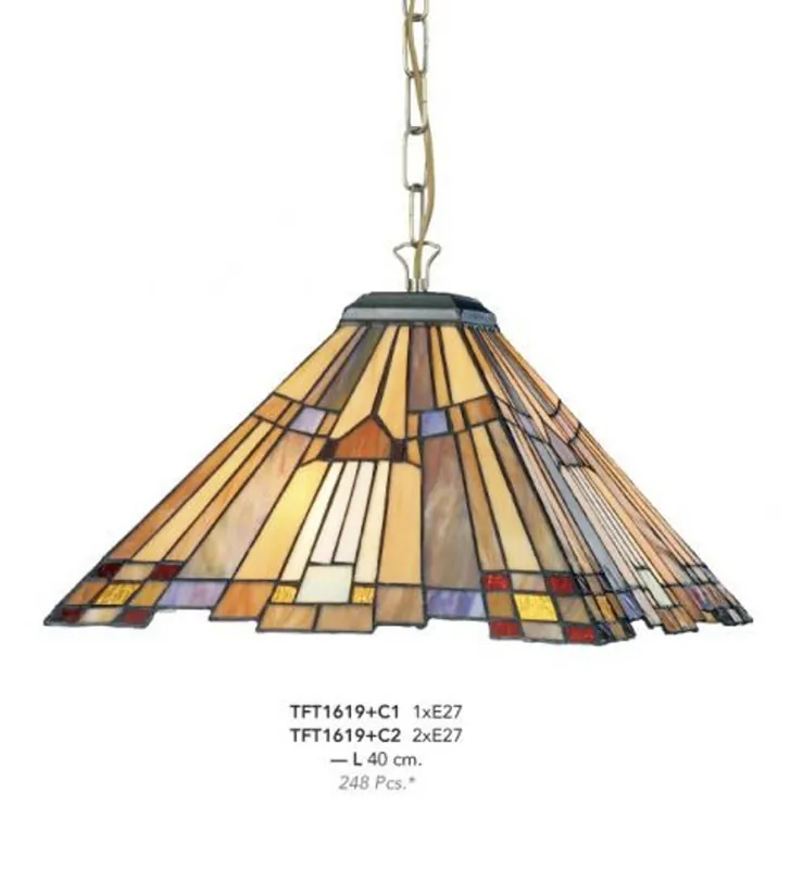 Casa Padrino Tiffany pendant lamp diameter 40cm 2-burner ModH1 - light lamp ceiling lamp Neu Im Sortiment