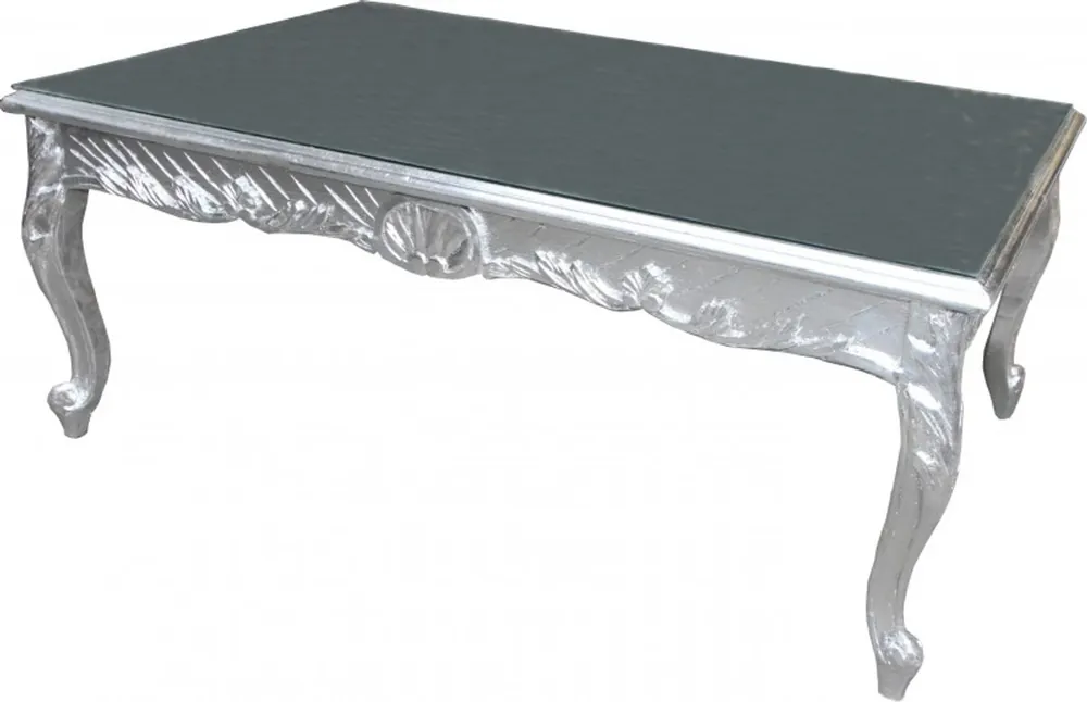 Casa Padrino baroque coffee table silver antique look 120 x 80 cm - Mod2 Markenprodukt