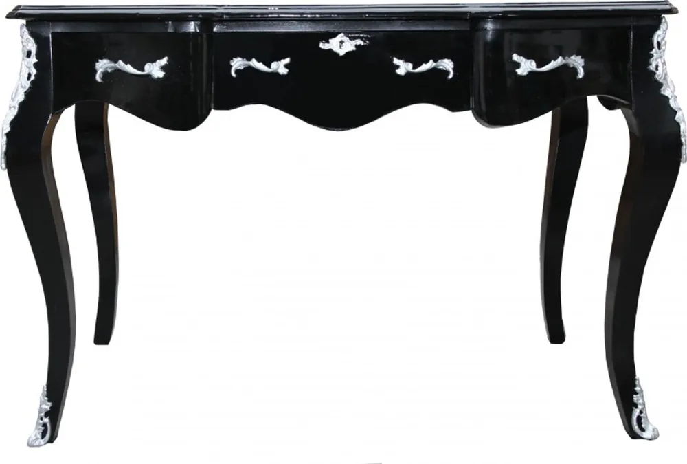Letzte Chance Casa Padrino luxury baroque console table Black / Silver 120 x 80 x 58 cm - Women's Desk - Secretary of luxury furniture