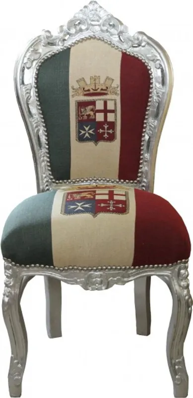 Echt Casa Padrino Dîner baroque Chaise Italie / style antique argent Casa Padrino Baroque Dinner Chair Italy / Silver Antique Style