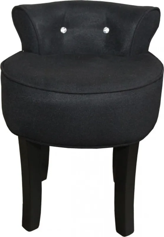 Garantierte Lieferung Casa Padrino Tabouret design Boston noir / noir avec des pierres bling bling - chaise coiffeuse baroque