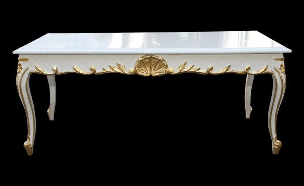 Knallerangebot White Baroque Coffee Table 120 x 80 cm - Mod2
