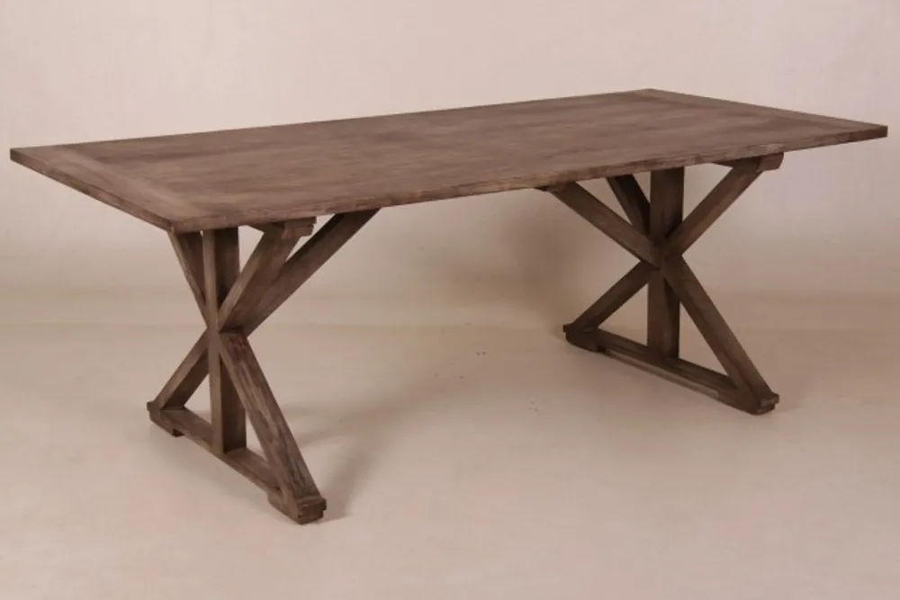 Casa Padrino Vintage teak dining table Rustic Grey 170 x 95 cm - country-style table teak Online Kaufen