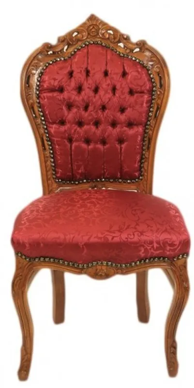 Casa modèle Padrino Chaise baroque Dîner Bordeaux / Brown - Meubles Heißes Angebot