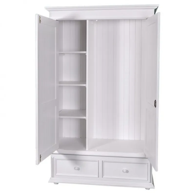 Saisonangebot Casa Padrino country-style wardrobe white - clothes cabinet Shabby H 206 cm W 127 cm D 61 cm