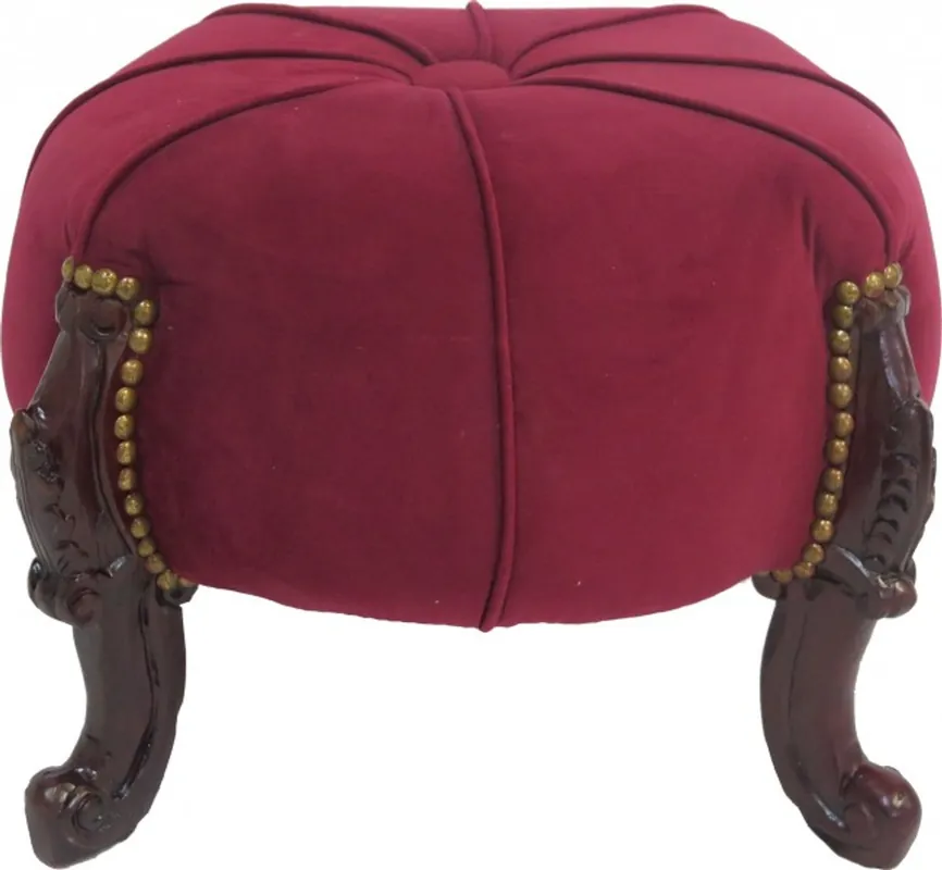 Saisonangebot Casa Padrino baroque Tabouret - Tabouret ronde - Bordeaux rouge / brun - Mobilier baroque