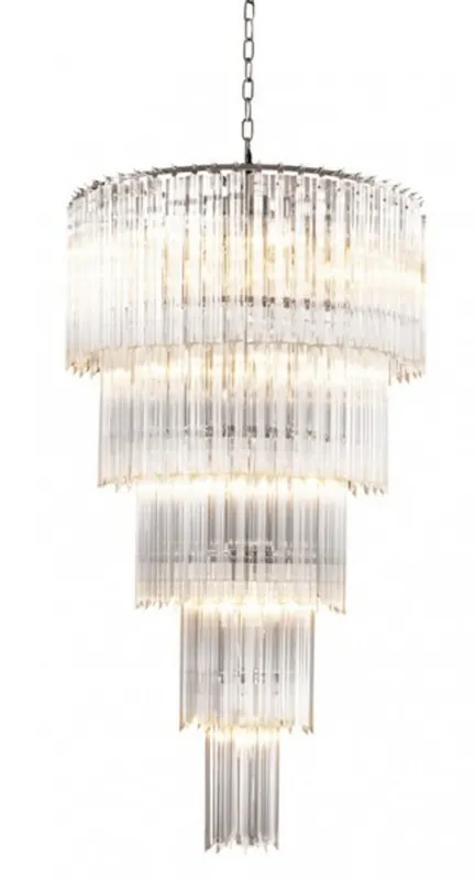 Aktuell Casa Padrino luxury chandelier Nickel Finish 12 - armed - Baroque Restaurant - Hotel Lamp Light - interchangeable lampshades