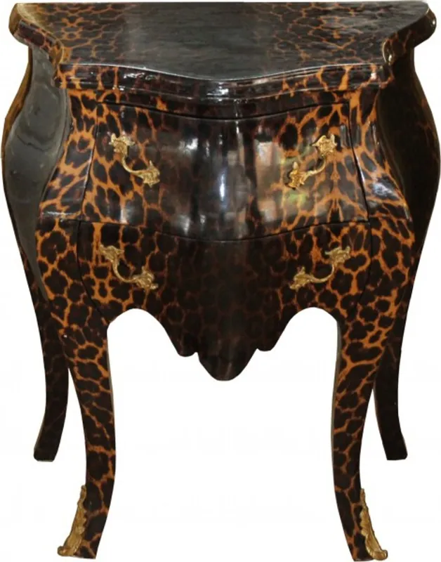 Casa Padrino Baroque Commode Leopard H 71 cm, W 60 cm, D 38 cm - bedside table Knallerangebot