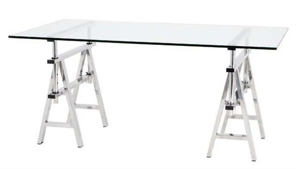 Top-Seller Casa Padrino luxury desk / secretary glass / silver Architect Art Deco