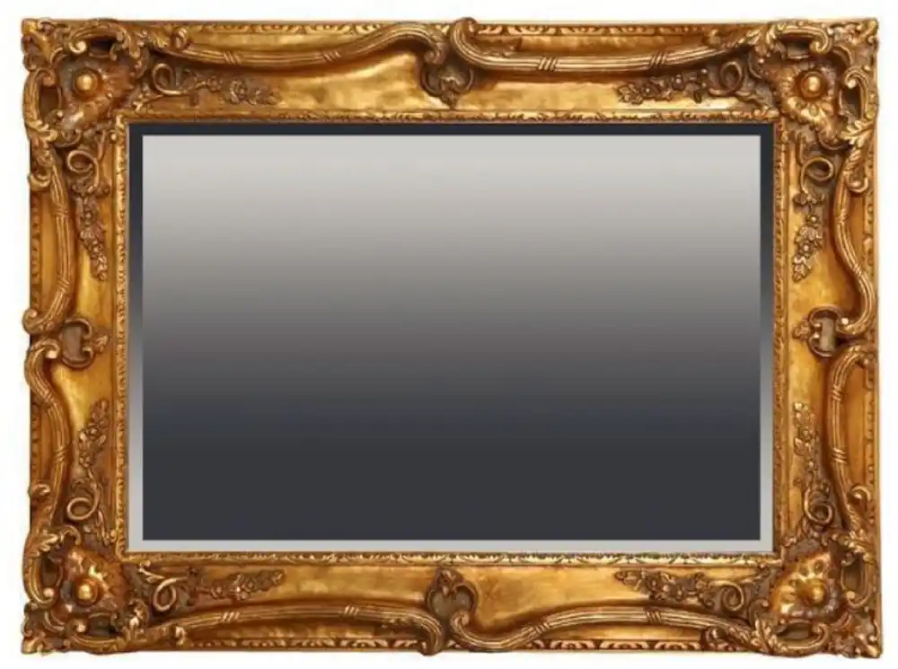 Casa Padrino miroir baroque or antique 118 x H. 88 cm - Miroir mural rectangulaire de style baroque - Magnifique miroir d'armoire de style ancien - Intérieur baroque - Meuble baroque fait main Direktkauf