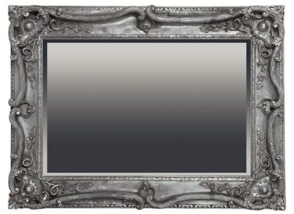 Saisonangebot Casa Padrino miroir baroque argent antique 118 x H. 98 cm - Miroir mural rectangulaire de style baroque - Magnifique miroir d'armoire de style ancien - Intérieur baroque - Meuble baroque fait main