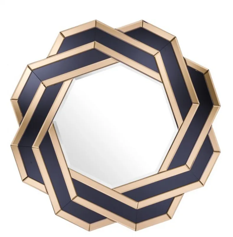 Casa Padrino Luxury Design wall mirror Amber Gold B 90 x H 90 cm - Luxury Hotel Collection Neu Im Sortiment
