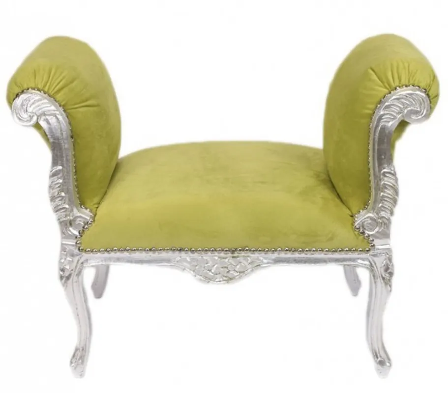 Tabouret Casa Padrino baroque jade Tabouret vert / argent - Banc Versand Am Gleichen Tag