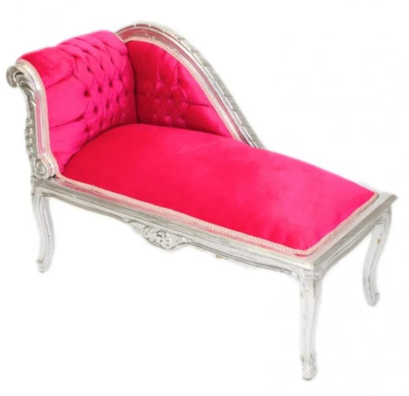 Direktkauf Casa Padrino baroque chaise Children Pink / Silver Mod2 - Tron baroque furniture