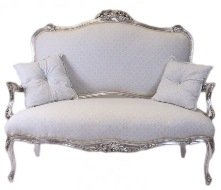 Angebot Casa Padrino baroque white-blue pattern / silver - Italian style - baroque furniture