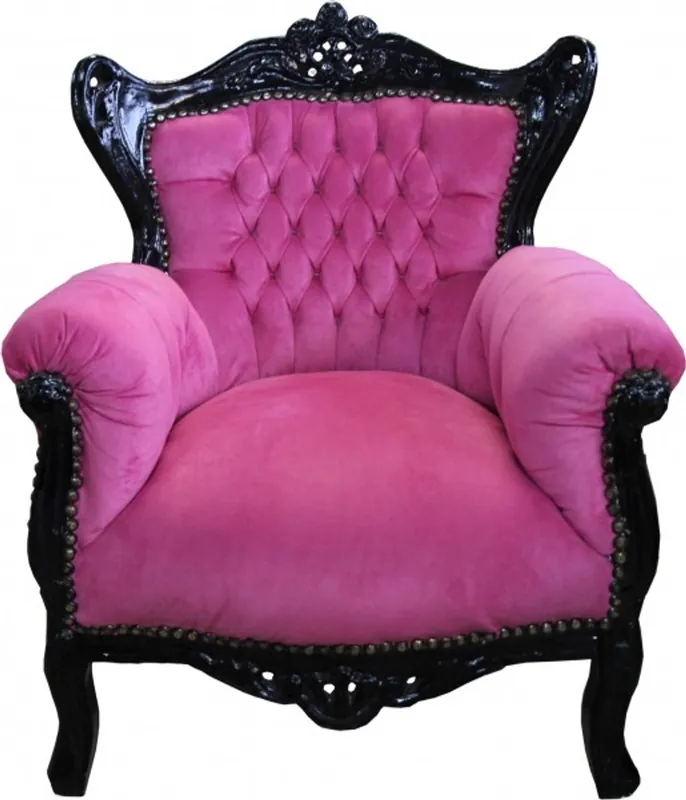 Casa Padrino Baroque Kids Armchair Rose / Black- Baroque furniture Markenware