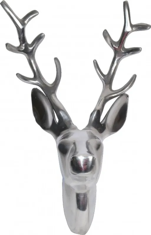 Casa Padrino Designer Antler Art Wall deer figure made of polished aluminum - wall figure - Antler - Antler Wall Geprüft