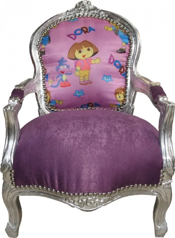 Wochenendangebot Casa Padrino Baroque Highchair Royal Blue / Black with Bling Bling Rhinestones - Children's Furniture
