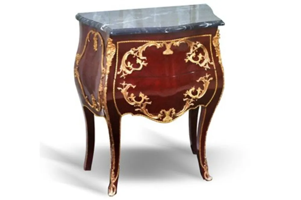 Casa Padrino Baroque chest marble topped mahogany brown with golden metal applications - Hotel Collection Heißes Angebot