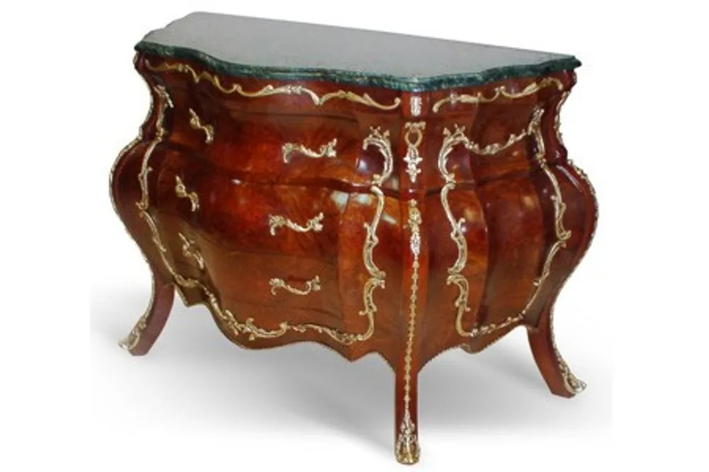 Casa Padrino Baroque chest marble topped mahogany brown with golden metal applications 115 cm - Hotel Collection Angebot