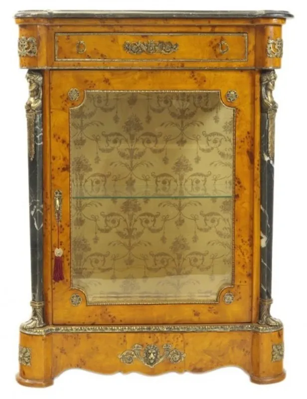 Casa Padrino Empire Vitrine birdseye maple - Handcrafted from solid wood - baroque display case Direktkauf