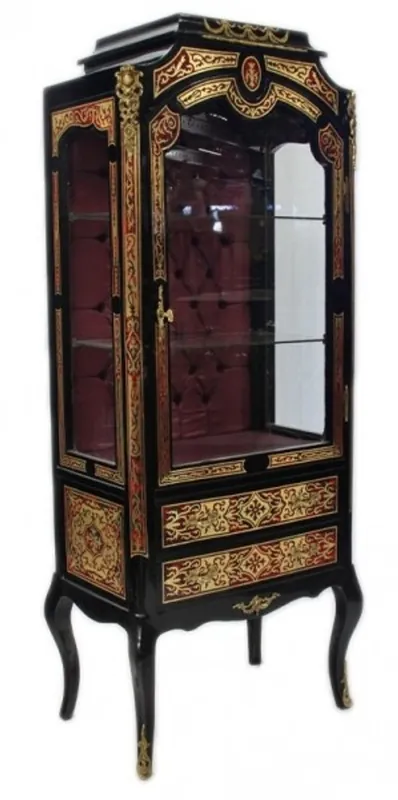 Rabatt Casa Padrino Baroque Boulle display cabinet - Handcrafted from solid wood - baroque display case