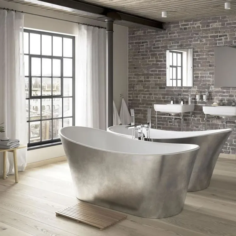 Beliebt Casa Padrino Art Deco bath detached stainless steel look model He-Hol 1710mm - Freestanding Retro Vintage Style Bath