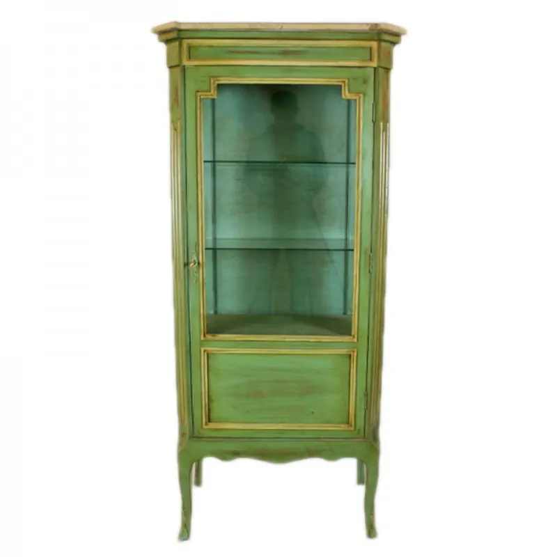 Casa Padrino Baroque showcase antique style green / gold 160cm - display case - cupboard - Antique furniture Heißes Angebot