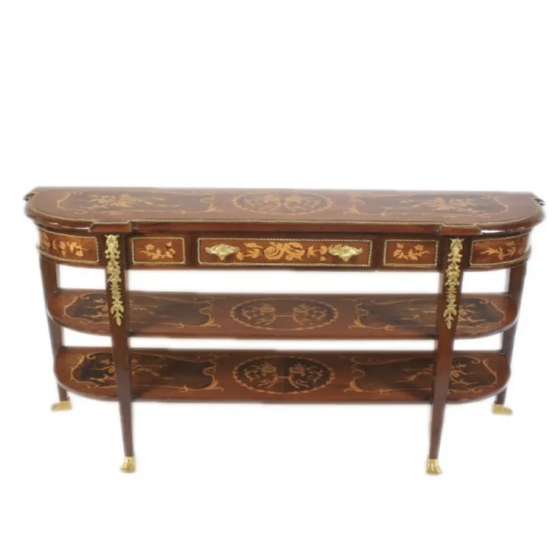 Preisreduziert Casa Padrino Baroque sideboard TV cabinet mahogany inlaid armoire - Living room furniture