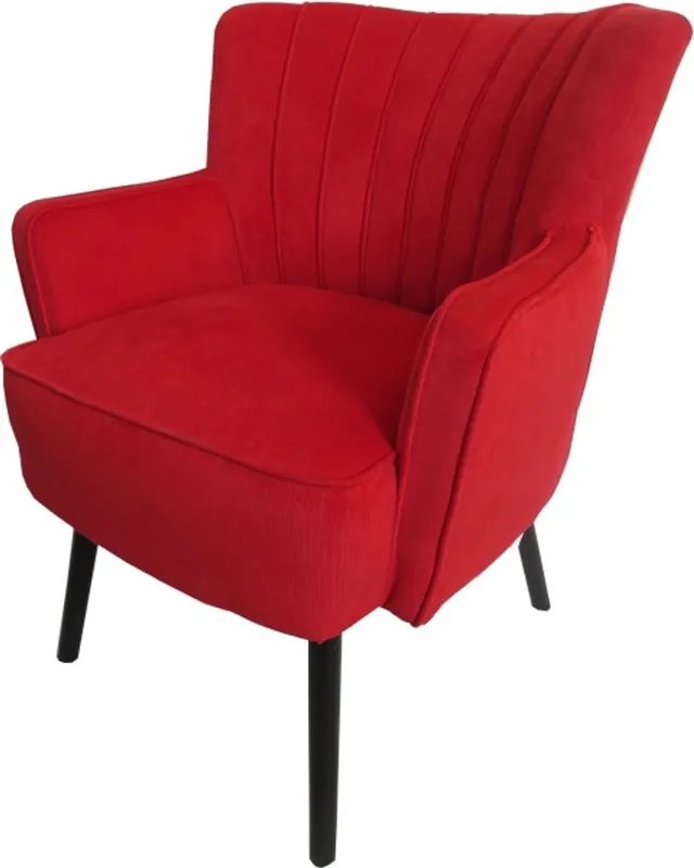 Neuheit Casa Padrino Retro Salon armchair Red / Black - Cocktail armchair 60s chair