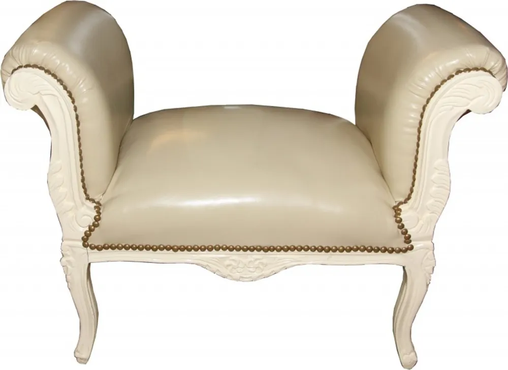 Mega-Angebot Casa Padrino cuir crème baroque tabouret Tabouret look / Crème - Banc