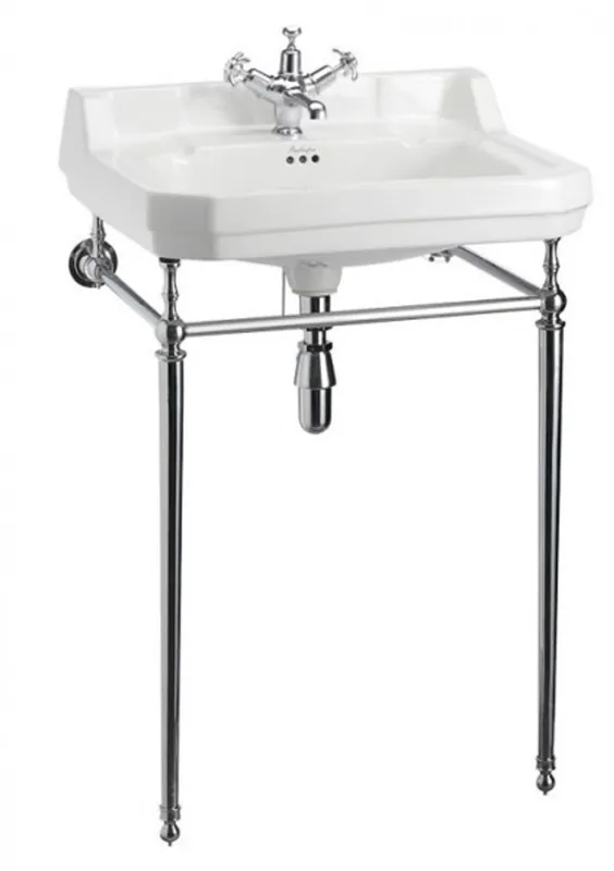 Jetzt Bestellen Casa Padrino Nouveau Stand Vanity White / Chrome B 61 cm Mod 5 - Art Deco washbasin baroque antique style